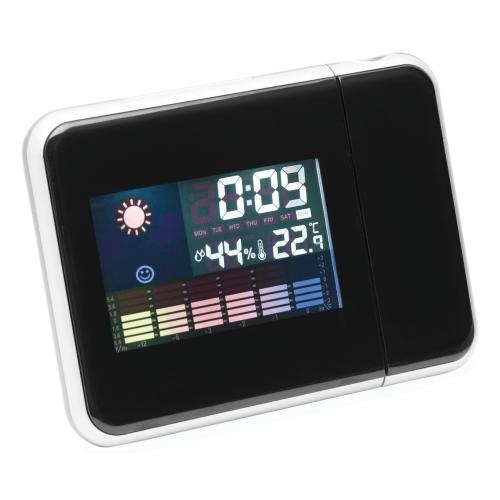 Projectieklok/weerstation zwart