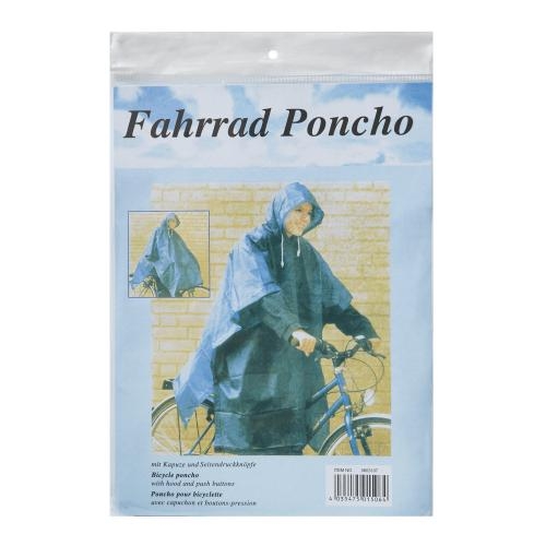 Regenponcho met capuchon blauw