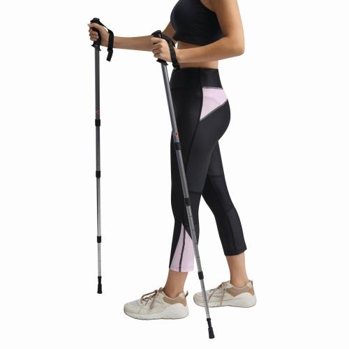 Set Nordic Walking stokken zwart/zilver