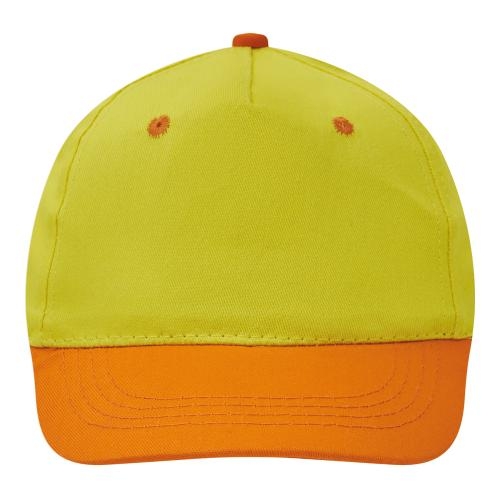 Katoenen kinder cap geel/oranje