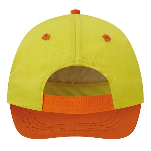 Katoenen kinder cap geel/oranje