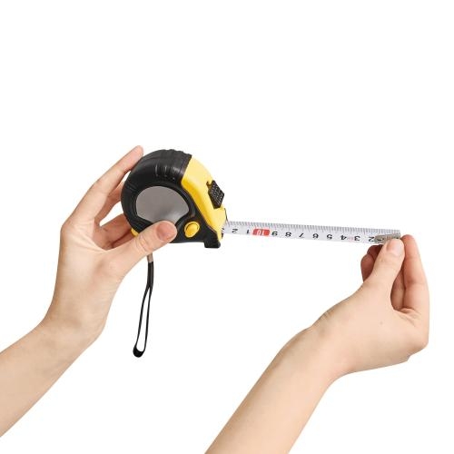 Rolbandmaat rubber 5 meter zwart/geel