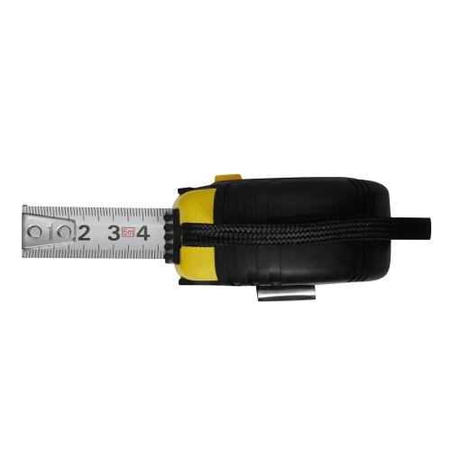 Rolbandmaat rubber 5 meter zwart/geel