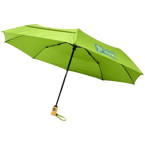Opvouwbare gerecyclede paraplu Bo lime