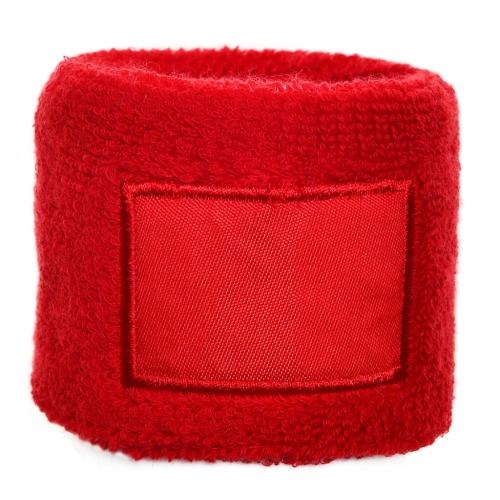 Zweetbandje met label rood