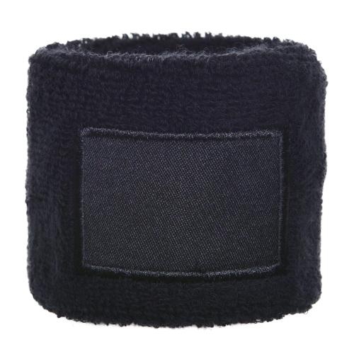 Zweetbandje met label zwart