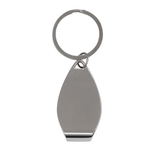 Metalen flesopener/sleutelhanger zilver