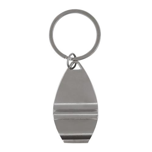 Metalen flesopener/sleutelhanger zilver