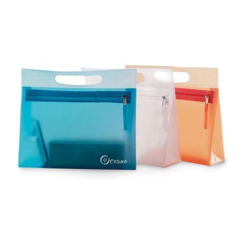 Transparant gekleurde toilettas blauw