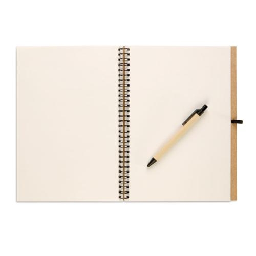 Notitieblok en balpen paper zwart