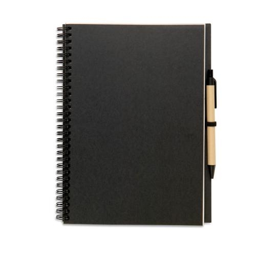 Notitieblok en balpen paper zwart