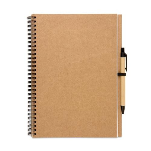 Notitieblok en balpen paper beige