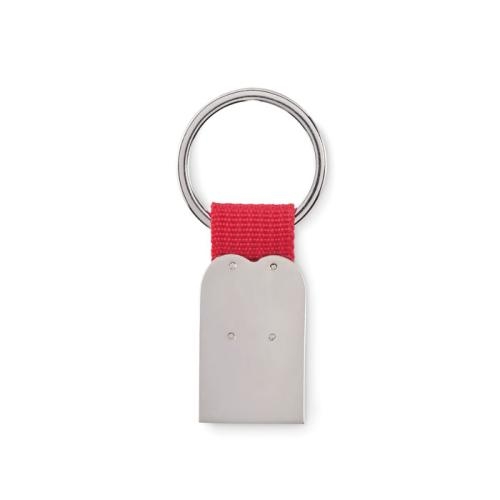 Metalen sleutelhanger hartje rood
