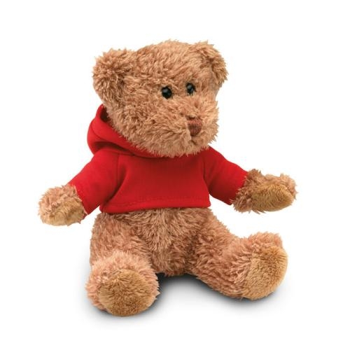 Teddybeer met sweatshirt rood