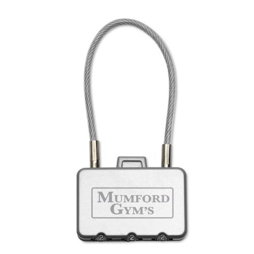 Kofferslot Threecode mat zilver