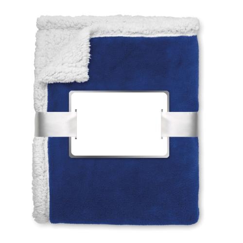 Fleecedeken met sherpa voering blauw