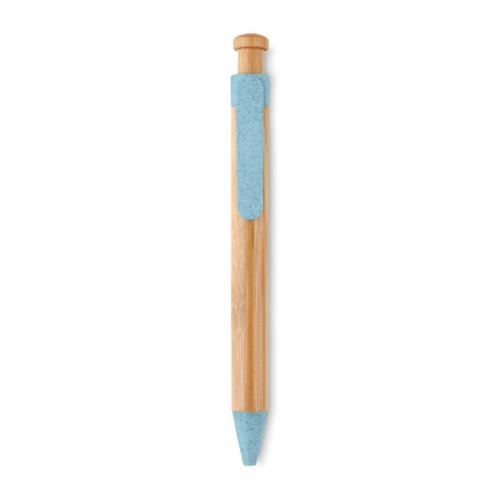 Balpen van bamboe en tarwe blauw