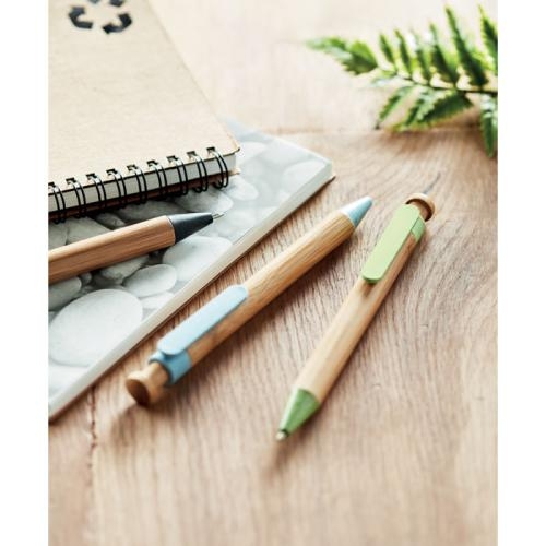 Balpen van bamboe en tarwe blauw