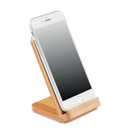 Draadloze oplader uit bamboe hout