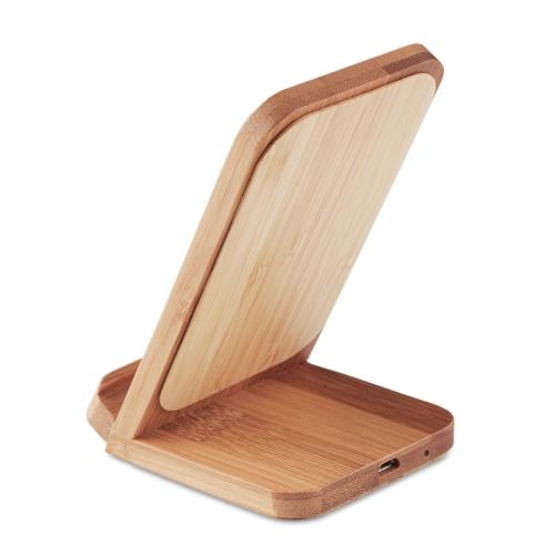 Draadloze oplader uit bamboe hout