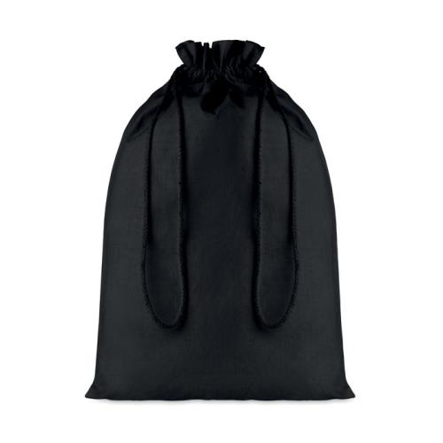 Katoenen geschenktasje groot zwart zwart