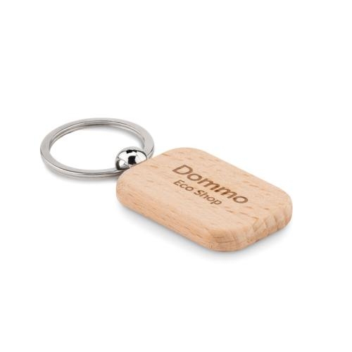 Houten sleutelhanger rechthoek hout