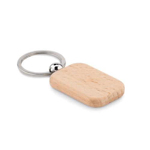 Houten sleutelhanger rechthoek hout
