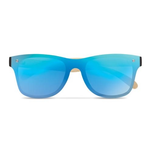 Zonnebril met all-over glas en bamboe pootjes blauw
