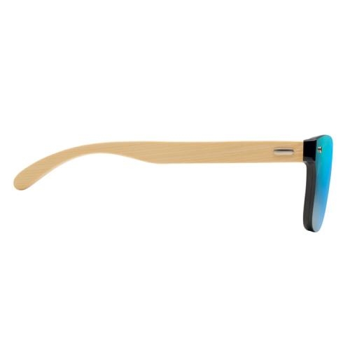 Zonnebril met all-over glas en bamboe pootjes blauw