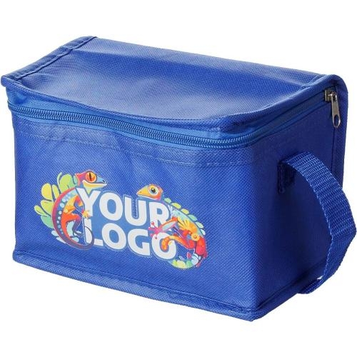 Non-woven koeltas voor 6 blikjes blauw