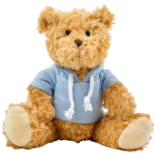 Teddybeer met hoodie lichtblauw