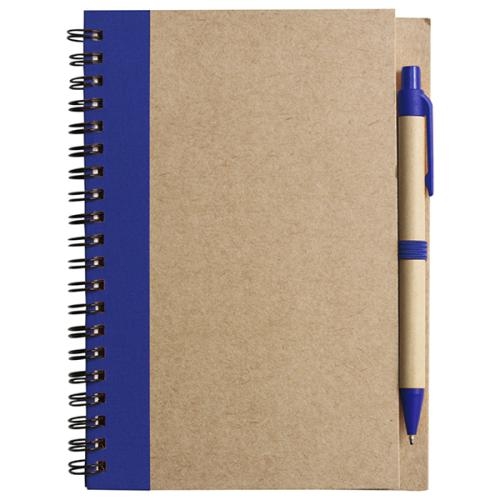 A5 recycle notitieboekje met pen blauw