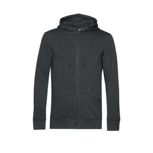 B&C Organic Zipped Hood asphalt,l