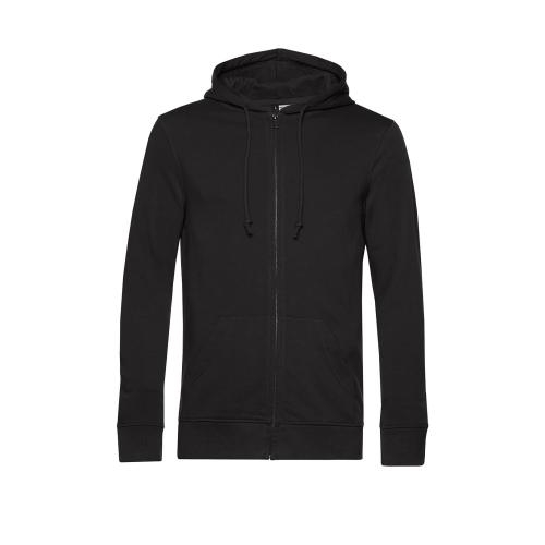 B&C Organic Zipped Hood zwart,l
