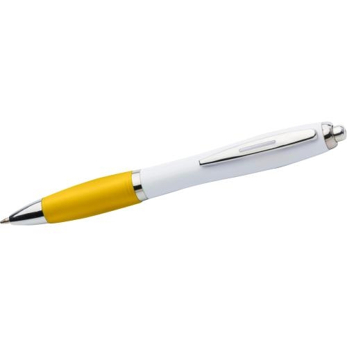 Balpen met gekleurde grip geel