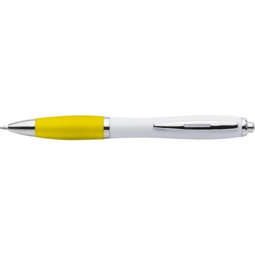 Balpen met gekleurde grip geel