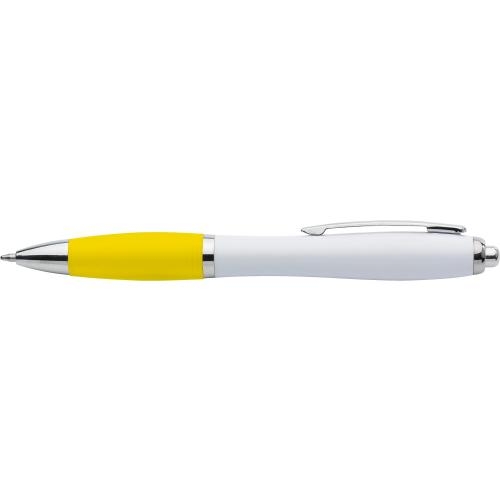 Balpen met gekleurde grip geel