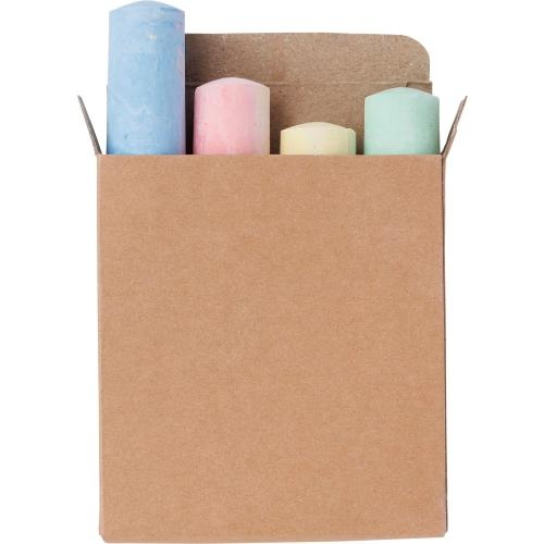 Kartonnen box met stoepkrijt bruin