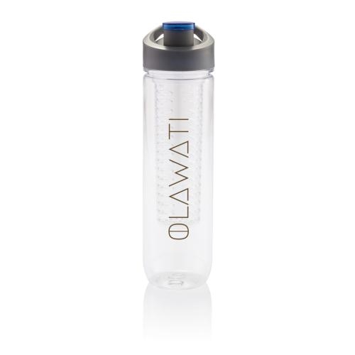 Waterfles met infuser blauw