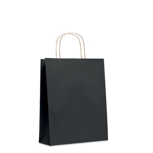 Gekleurde papieren tas Paper M zwart