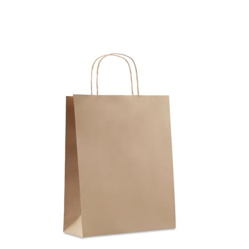 Gekleurde papieren tas Paper M beige