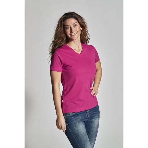 Dames T-shirt V-hals ecologisch Fairtrade katoen geel,l