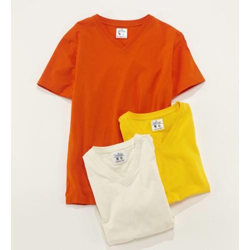 Heren T-shirt V-hals ecologisch Fairtrade katoen geel,l
