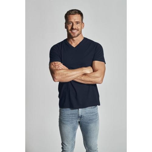 Heren T-shirt V-hals ecologisch Fairtrade katoen geel,l