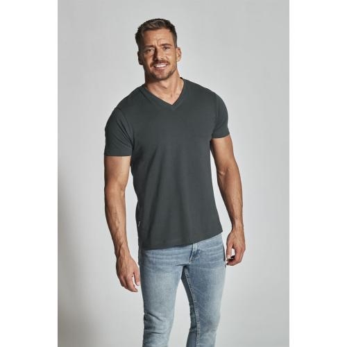 Heren T-shirt V-hals ecologisch Fairtrade katoen geel,l