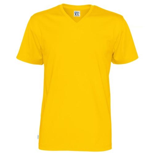 Heren T-shirt V-hals ecologisch Fairtrade katoen geel,l