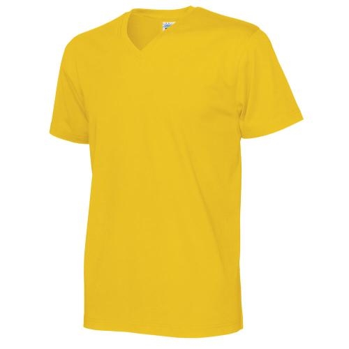 Heren T-shirt V-hals ecologisch Fairtrade katoen geel,l