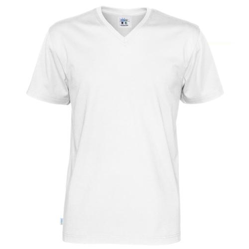 Heren T-shirt V-hals ecologisch Fairtrade katoen wit,l