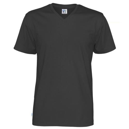 Heren T-shirt V-hals ecologisch Fairtrade katoen zwart,l