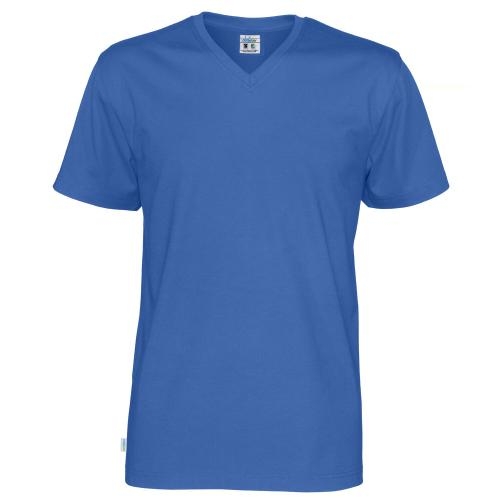 Heren T-shirt V-hals ecologisch Fairtrade katoen koningsblauw,l